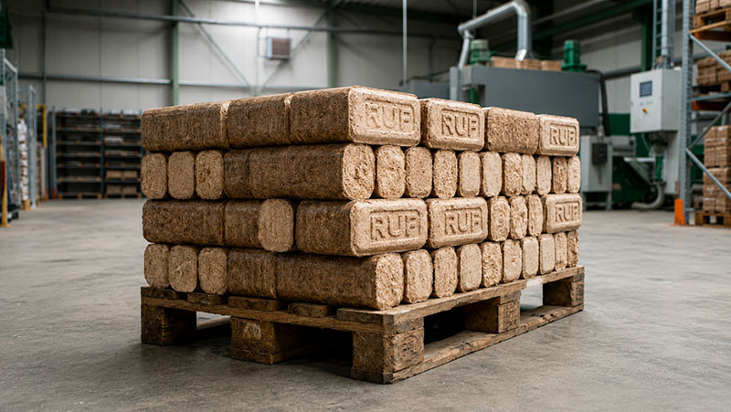 Verpackte RUF-Briketts