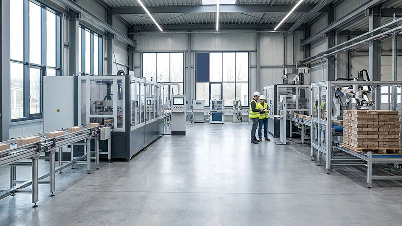Produktionsanlage fuer Holzbrennstoffe
